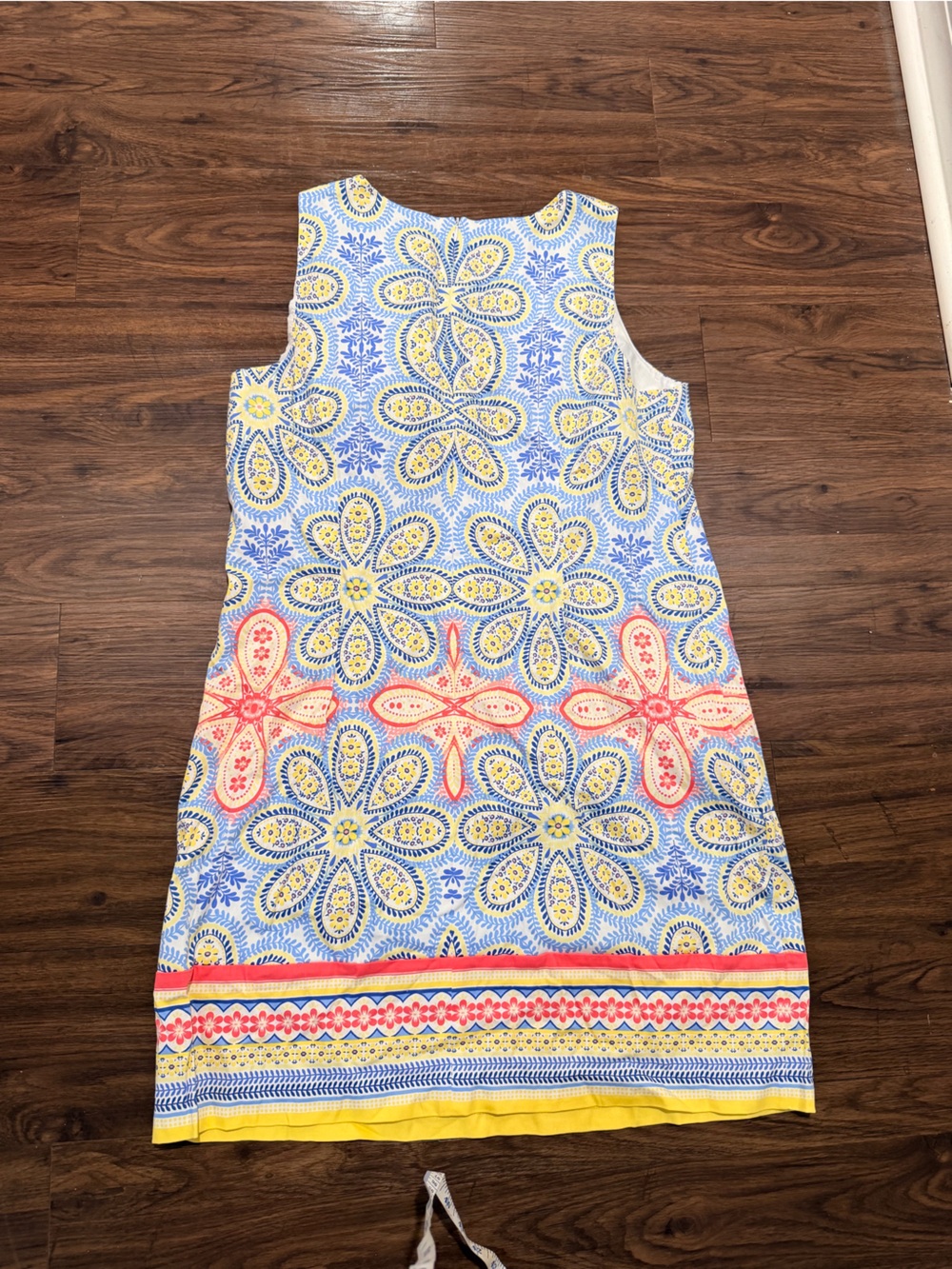 London Times Yellow and Blue Printed Dress - Picture 3 of 8